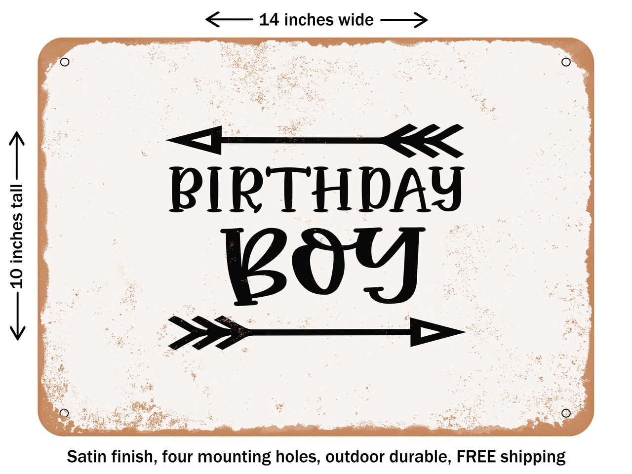 DECORATIVE METAL SIGN - Birthday Boy - 6 - Vintage Rusty Look